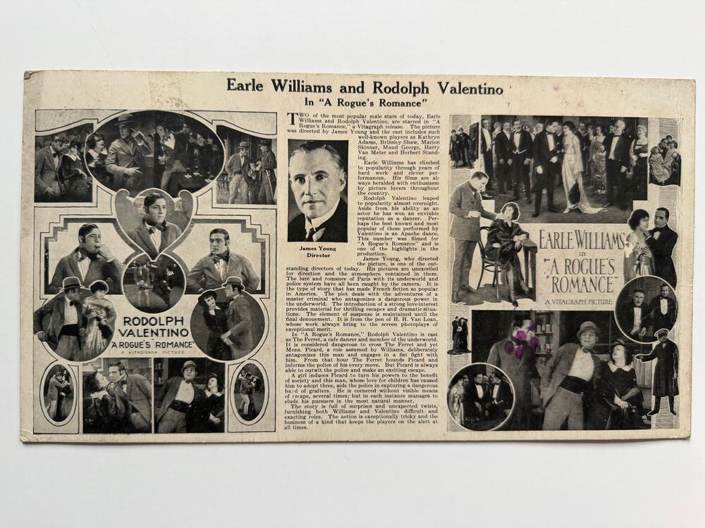 Very Rare Promotional 1922 Vitagraph Rouge's Romance Rudolph Valentino Hollywood